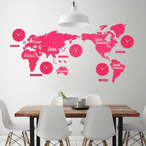 World Map Wall Clock