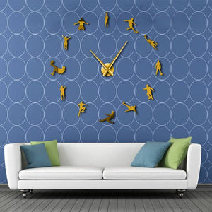 Football Players Contemporary Wall Clock