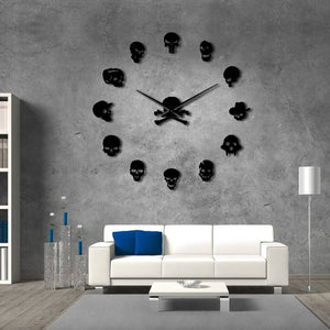 Different Skull Heads Wall Clock