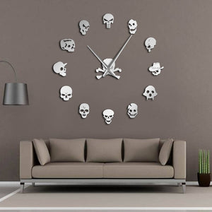 Different Skull Heads Wall Clock