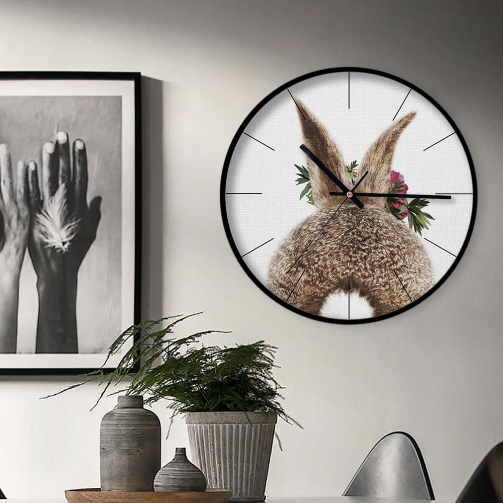 2 inch Metal High Quality Wall Clock Animal Floral