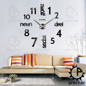 Home Letters 3D Diy Digital Wall Clock