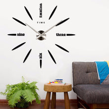 Load image into Gallery viewer, Time English Letters 3D Wall Clock