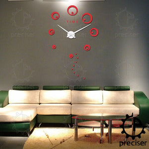 Time Letters Large Digital Wall Clock No-ticking