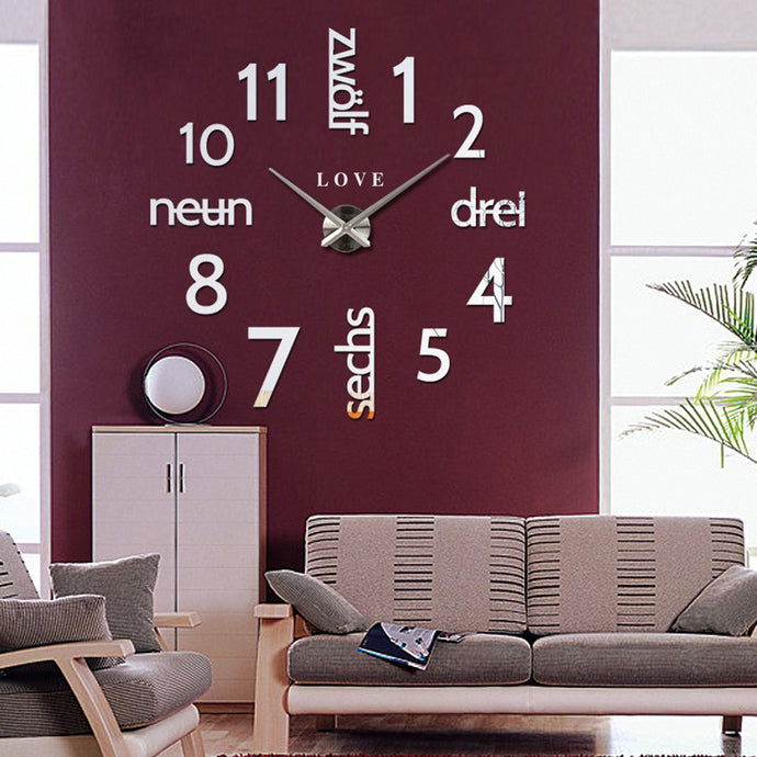 Love Letters 3D DIY Digital Wall Clock