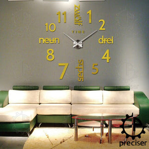 Time Letters DIY 3D Digital Wall Clock